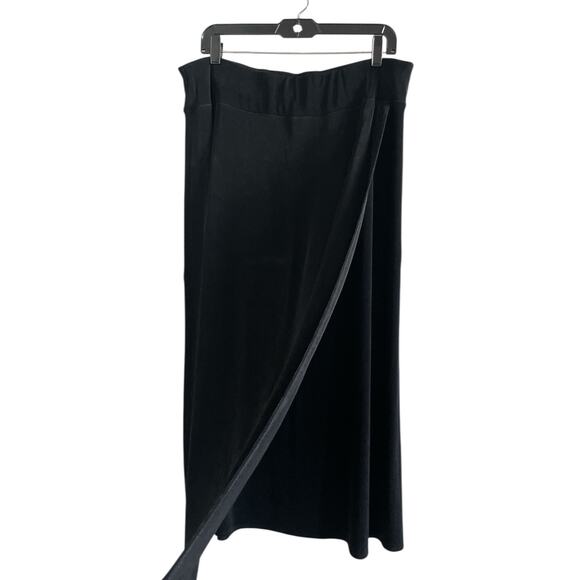 Chicos Travelers Faux Wrap Maxi Skirt Black Size 3/XL - Picture 3 of 5